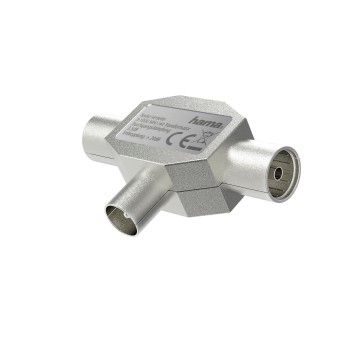 Hama Antennen-Verteiler, Koax-Stecker - 2 Koax-Kupplungen, Metall