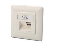 DIGITUS CAT 6A Klasse EA Netzwerkdose, designkompatibel, geschirmt, Unterputz