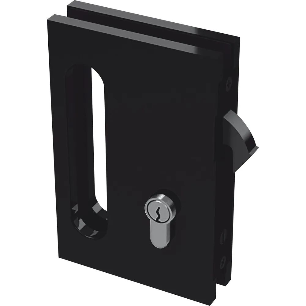 Colcom Group S.r.l.  Glasschiebetürschloss B94 mit Bogenriegel, PZ, Aluminium schwarz