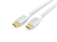 Equip USB 3.2 Gen 2 Typ C Kabel - M/M - 0.5m - 5A - 0,5 m - USB C - USB C - USB 3.2 Gen 2 (3.1 Gen 2) - 10 Gbit/s - Silber - Weiß