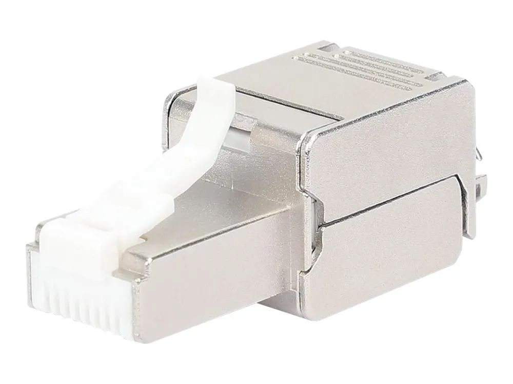 Intellinet Modular Plug Cat6a 10G Shielded Toolless RJ45 Modular Field Termination Plug, For Easy and Quick High-quality Cable Assembly in the Field, STP, for Solid & Stranded Wire, Gold-plated Contacts, Metal Housing - Netzwerkanschluss - RJ-45 (M)