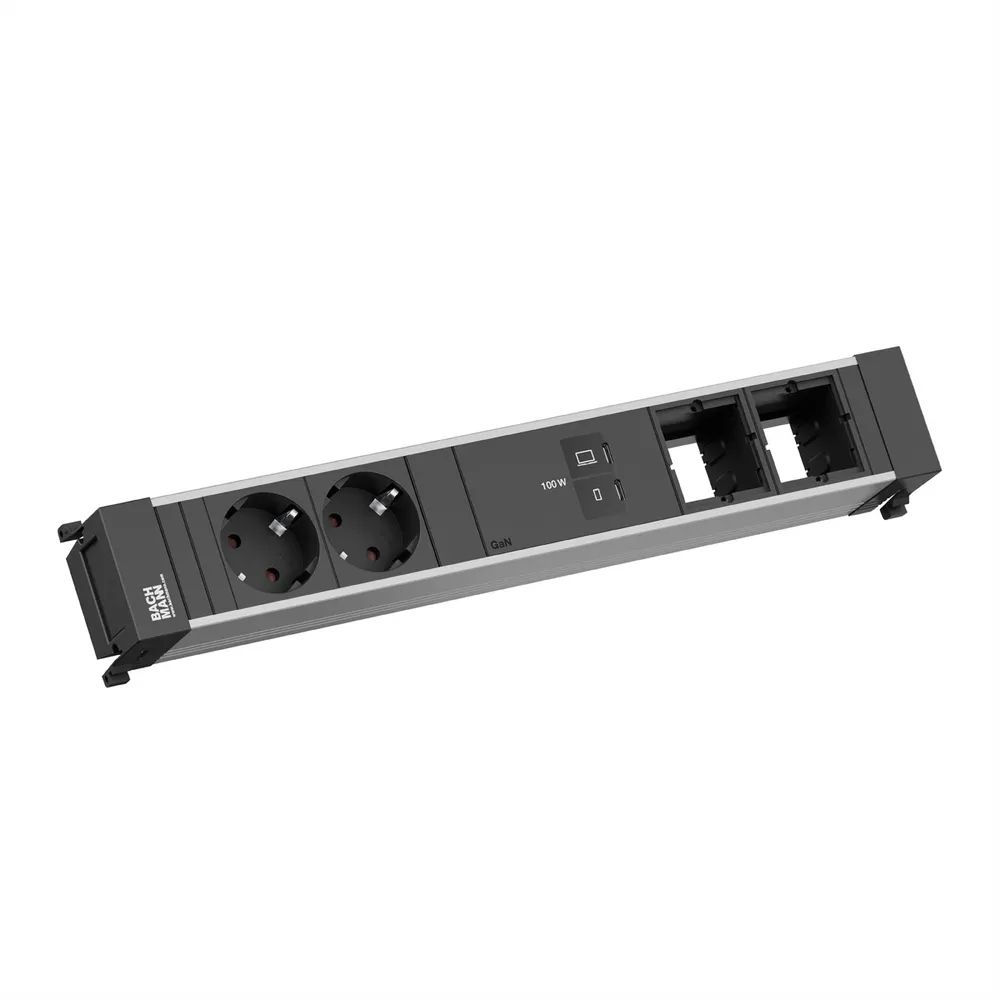 BACHMANN POWER FRAME 2xCEE7/3, 1xUSB C/C 100W 2xCM L=0,2m
