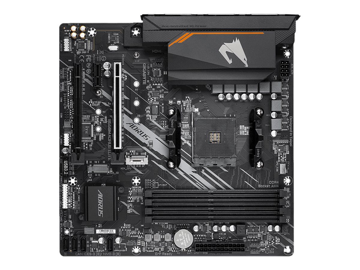 Gigabyte B550M AORUS ELITE - 1.0 - Motherboard - micro ATX - Socket AM4 - AMD B550 Chipsatz - USB 3.2 Gen 1 - Gigabit LAN - Onboard-Grafik (CPU erforderlich)
