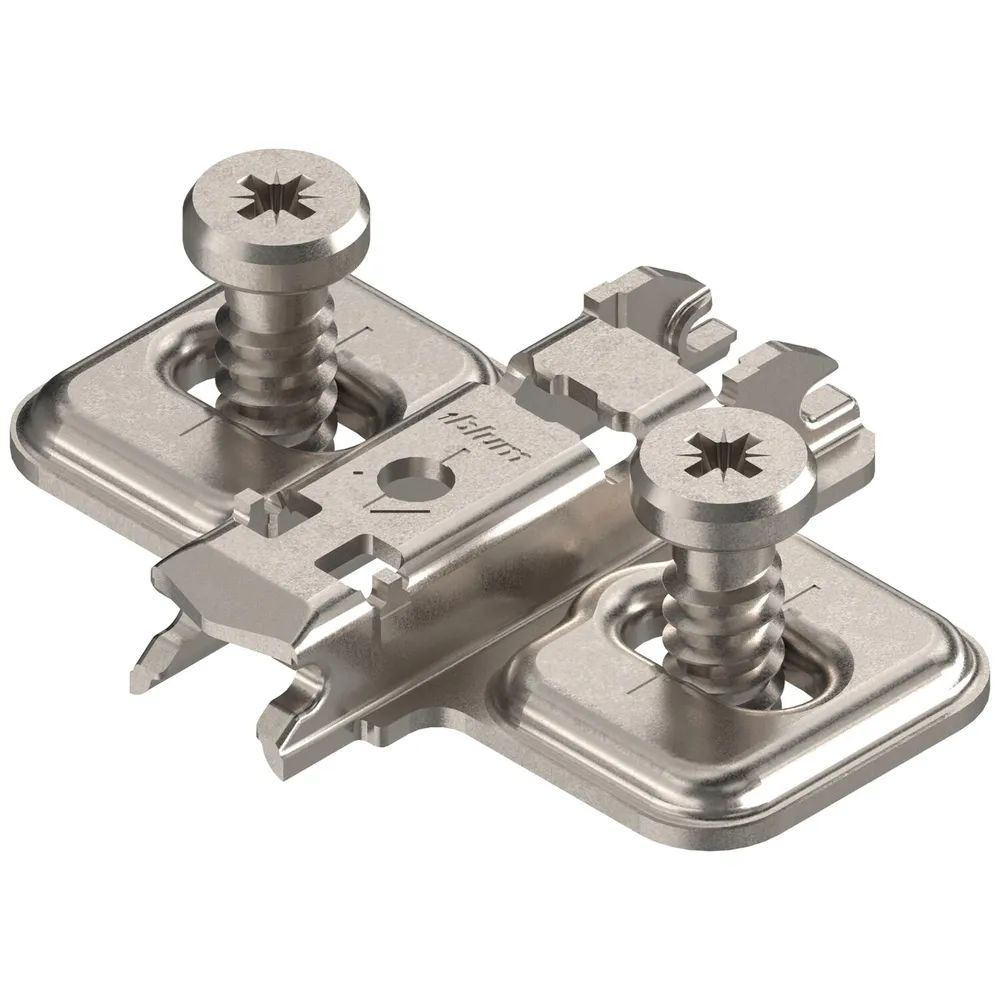 BLUM CLIP Kreuzmontageplatte Langloch, Stahl, Systemschrauben, Distanz 0 mm