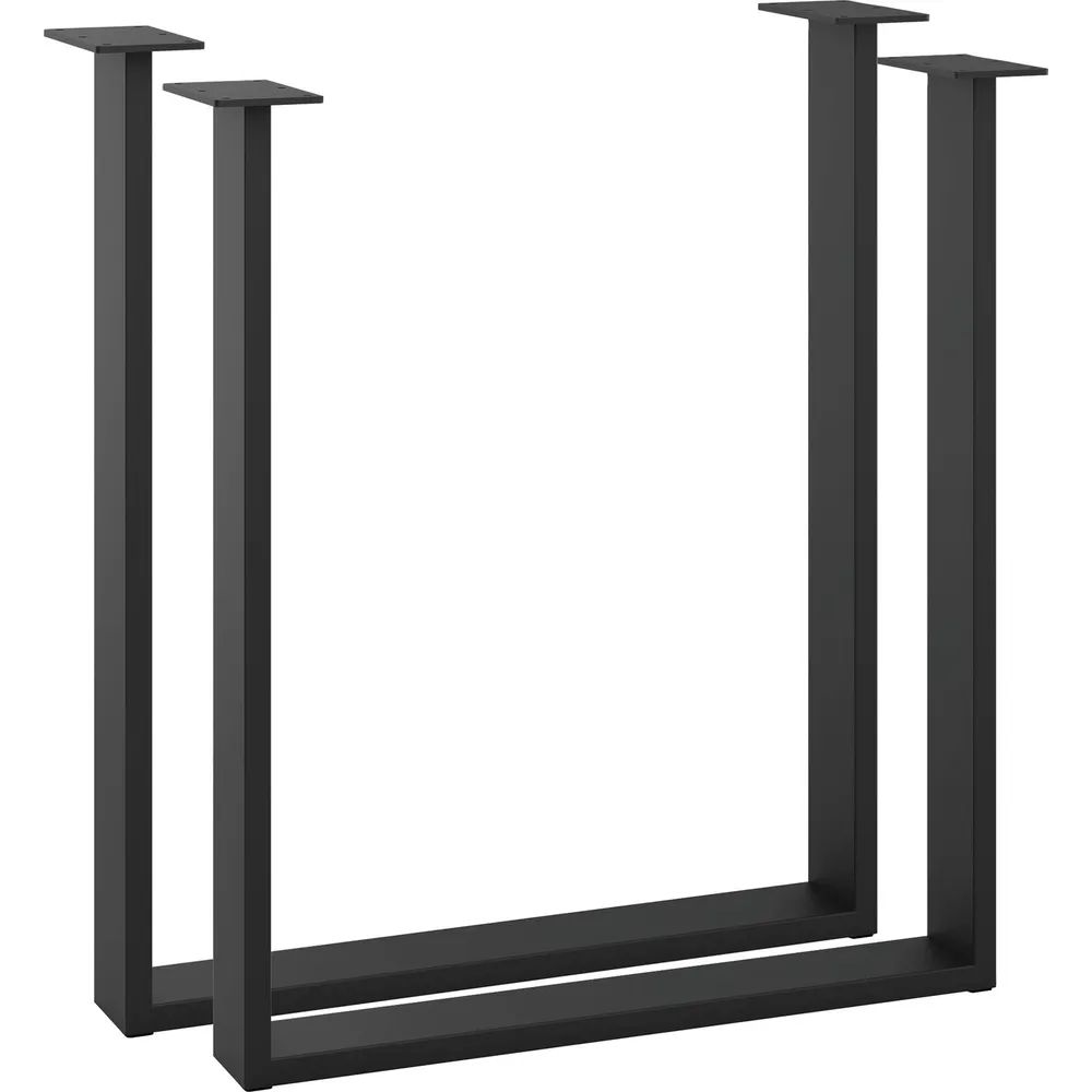 Edi Light GmbH  Tischkufe Etsi U-Form, Breite 600 mm, Gummiauflagen, Stahl schwarz strukturiert