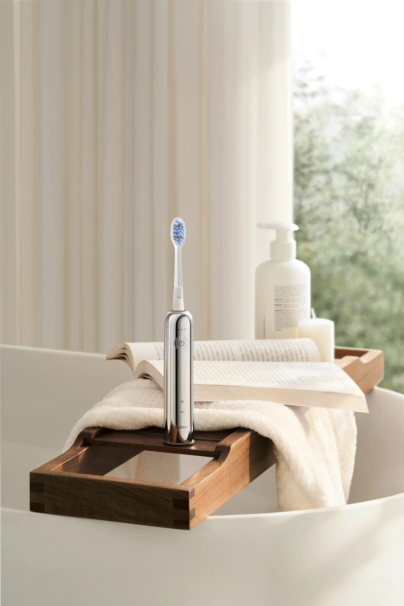 Laifen Wave Pro Electric Toothbrush - Polished Stainless Steel