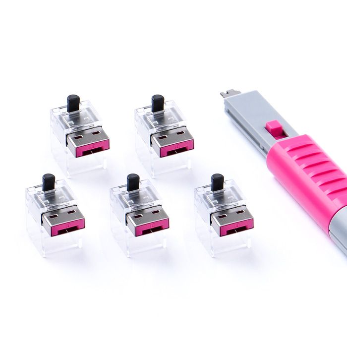 Smart Keeper Basic"LAN Cable" Lock pink 5 Stk.+Key