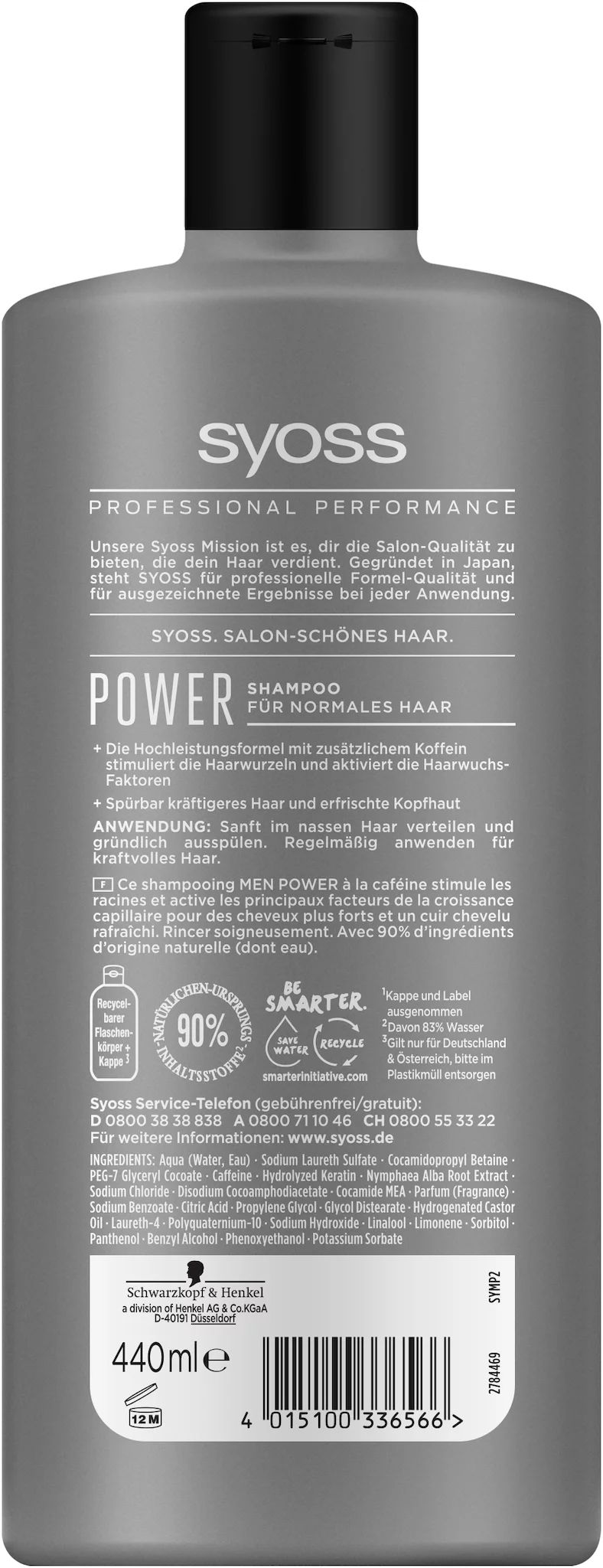 Syoss Shampoo Men Power, 440ml 