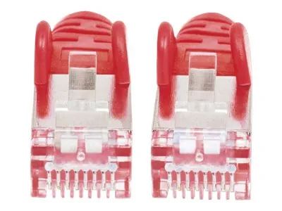 Intellinet Network Patch Cable, Cat7 Cable/Cat6A Plugs, 0.5m, Red, Copper, S/FTP, LSOH / LSZH, PVC, RJ45, Gold Plated Contacts, Snagless, Booted, Lifetime Warranty, Polybag - Patch-Kabel - RJ-45 (M)