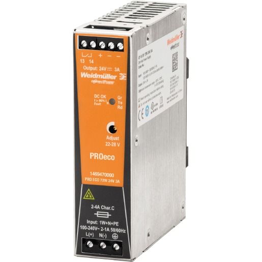 Weidmüller SCHALTNETZGERÄT 24V 3A / WEIDMÜ PRO ECO 72W 1469470000