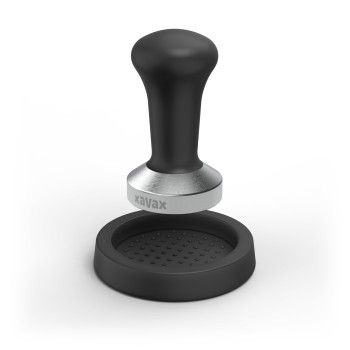 Xavax Tamping-Set, Tamper 51 mm, Edelstahl, mit Tampermatte, rutschfest, Schwarz