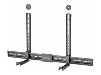 Manhattan Soundbar Mount Universal, Wall Mount or VESA Mount, Compatible with Soundbars up to 15kg, Depth-Adjustable, Mounts Above or Below TV, Black - Befestigungskit (Universalmontage)