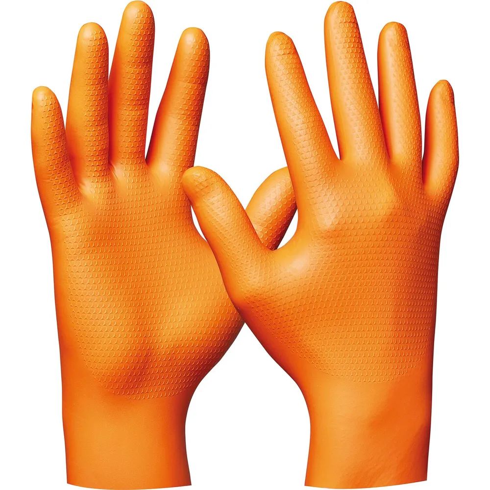 GEBOL Einweghandschuhe Orange Nitril Ultra Grip Größe L - 50 Stück