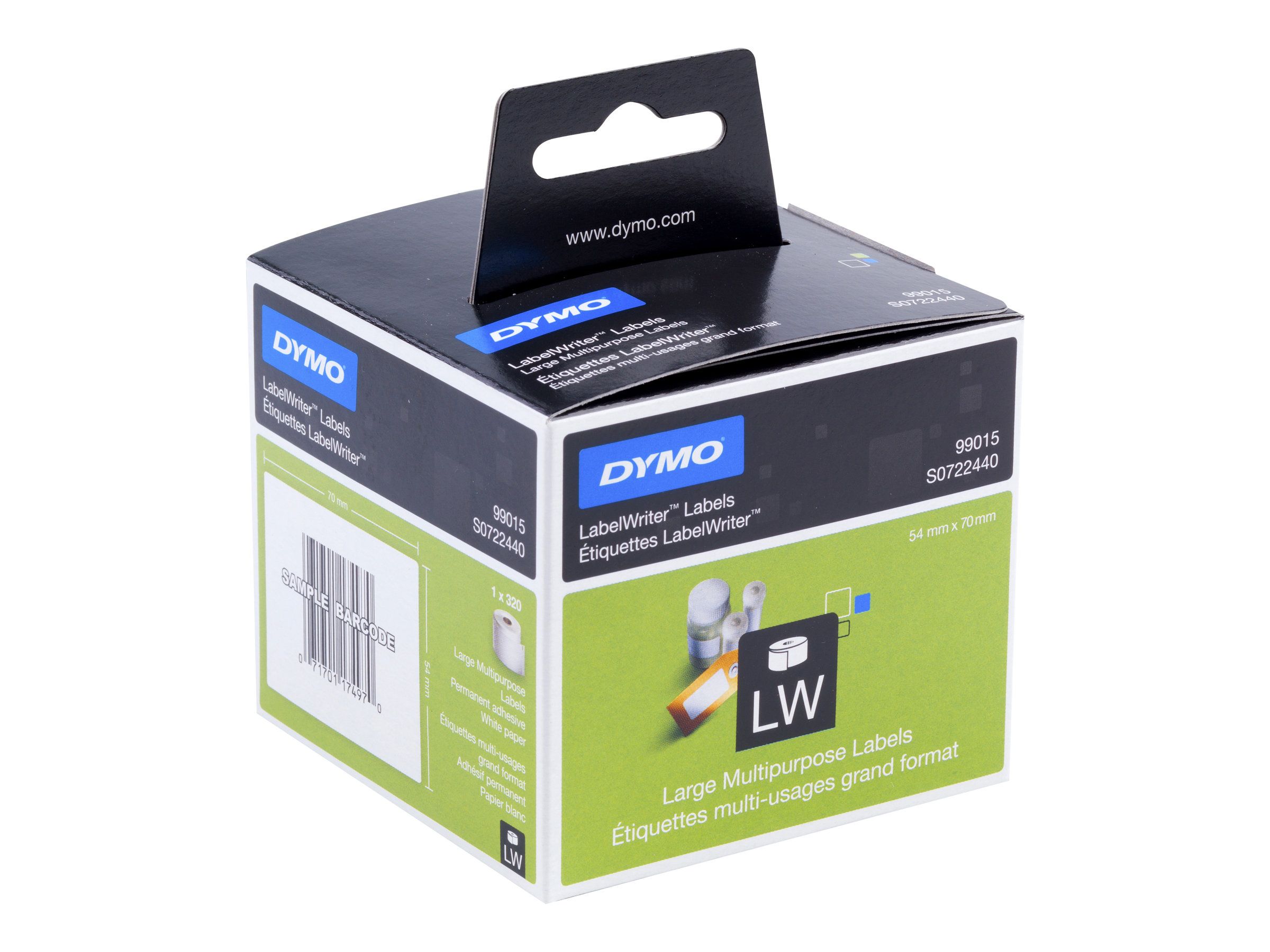 Dymo LabelWriter - Schwarz auf Weiß - 54 x 70 mm 320 Etikett(en) (1 Rolle(n)