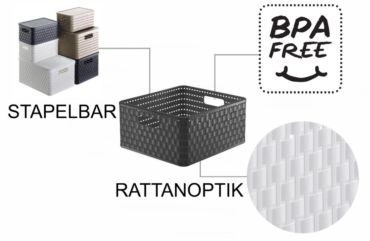 Rotho Korb quadratisch, 14 l COUNTRY