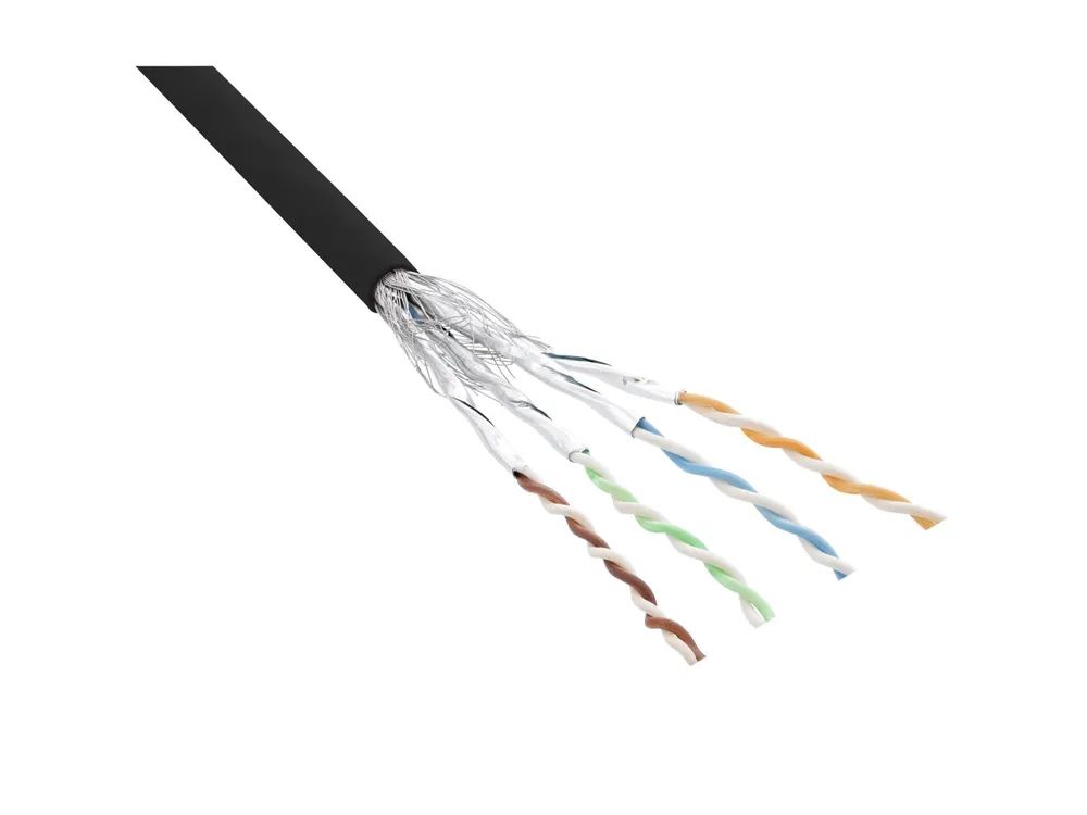 InLine Patchkabel Cat.6 S/FTP (PiMf) - schwarz - AWG27 - PVC - CU - 100m