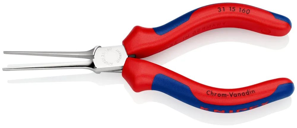 KNIPEX Greifzange (Nadelzange) mit Mehrkomponenten-Hüllen verchromt 160 mm