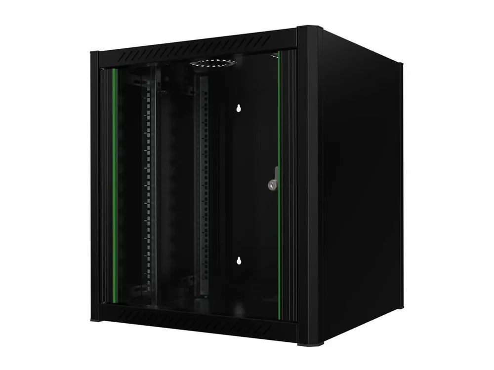 Lanview Schrank Netzwerkschrank - 60 x 56 - geeignet für Wandmontage - Schwarz, RAL 9005 - 12U - 48.3 cm (19")