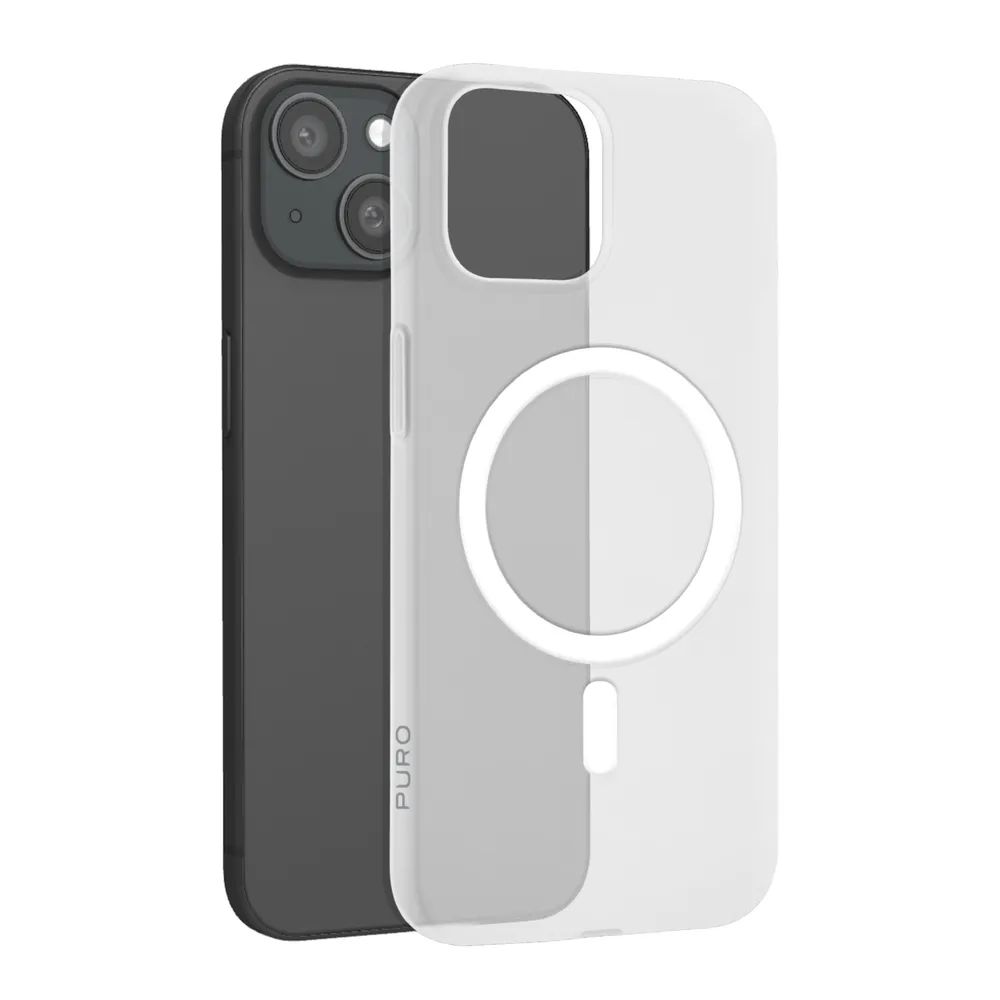 PURO AIR MAG, ultradünnes MagSafe kompatibles Cover für iPhone 15, transparent
