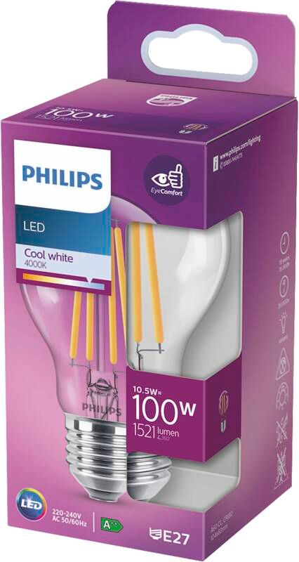 Philips Lampe 10.5 W 100 E27 1521 lm 15000 h Kaltweiße