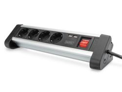 DIGITUS 4-fach Office-Steckdosenleiste mit 2x USB-Anschlüssen