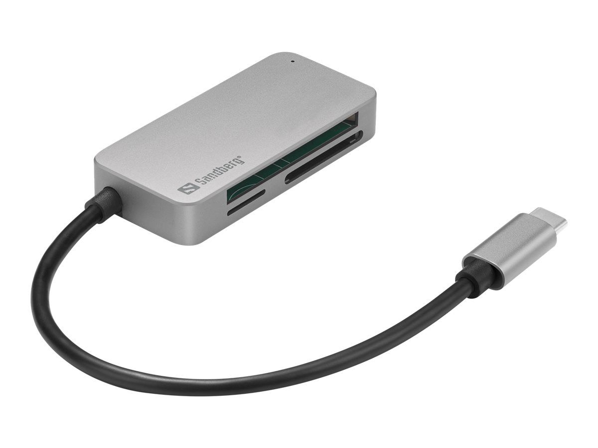SANDBERG USB-C Multi Card Reader Pro - Kartenleser (CF, microSD, MMC, SD, SDHC, SDXC, TransFlash)