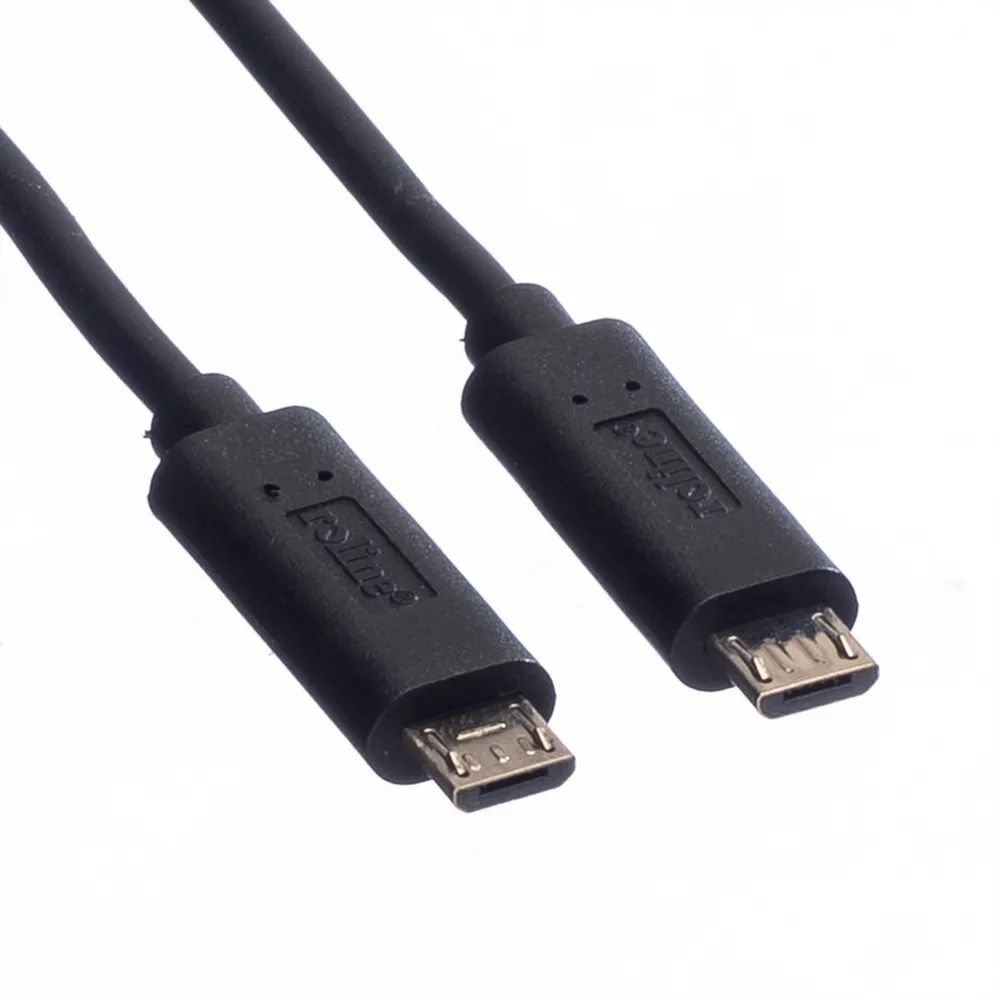 ROLINE USB 2.0 Ladekabel, Micro B - Micro B, ST/ST, schwarz, 0,3 m