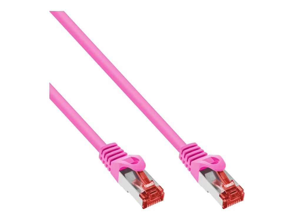 InLine Patchkabel - S/FTP (PiMf) - Cat.6 - 250MHz - PVC - Kupfer - pink - 0,25m