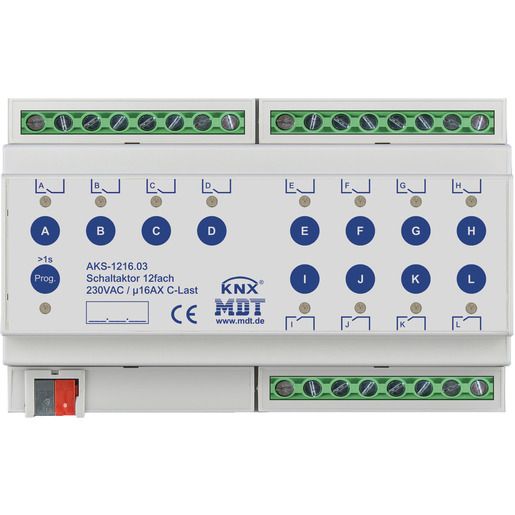 MDT SCHALTAKTOR 12F STAND 16A 230V / AKS-1216.03
