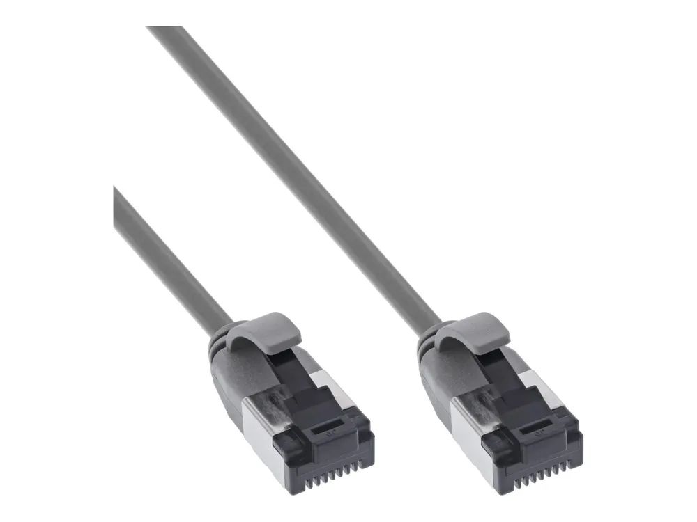 InLine Patchkabel slim - U/FTP - Cat.8.1 - TPE halogenfrei - grau - 1,5m