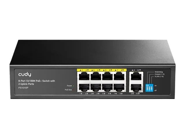 CUDY FS1010P - 3.0 - Switch - 8 x 10/100 + 2 x 10/100 (Uplink)