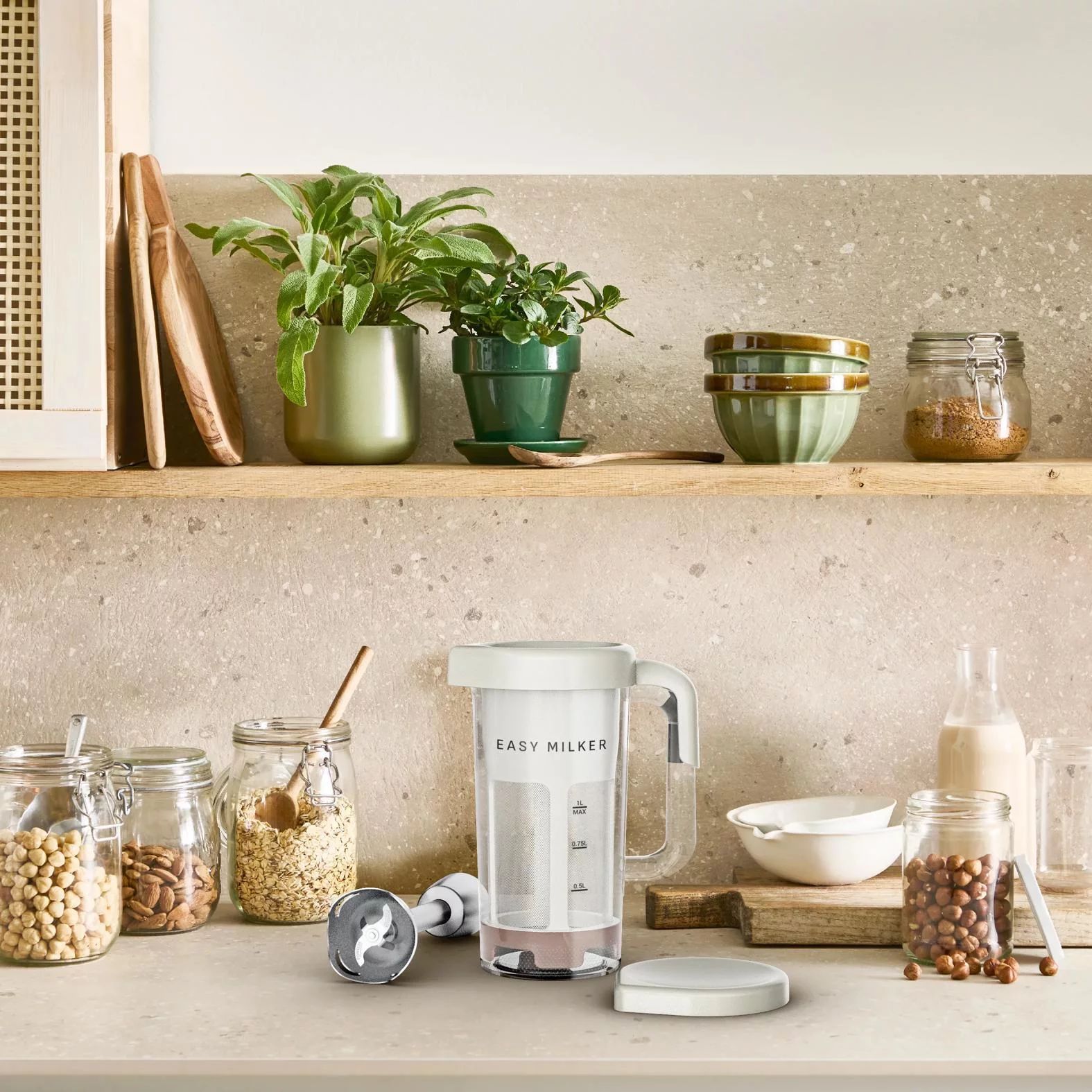 Tefal VZ700A Pflanzenmilchmaschine  Easy Milker - rise / argile