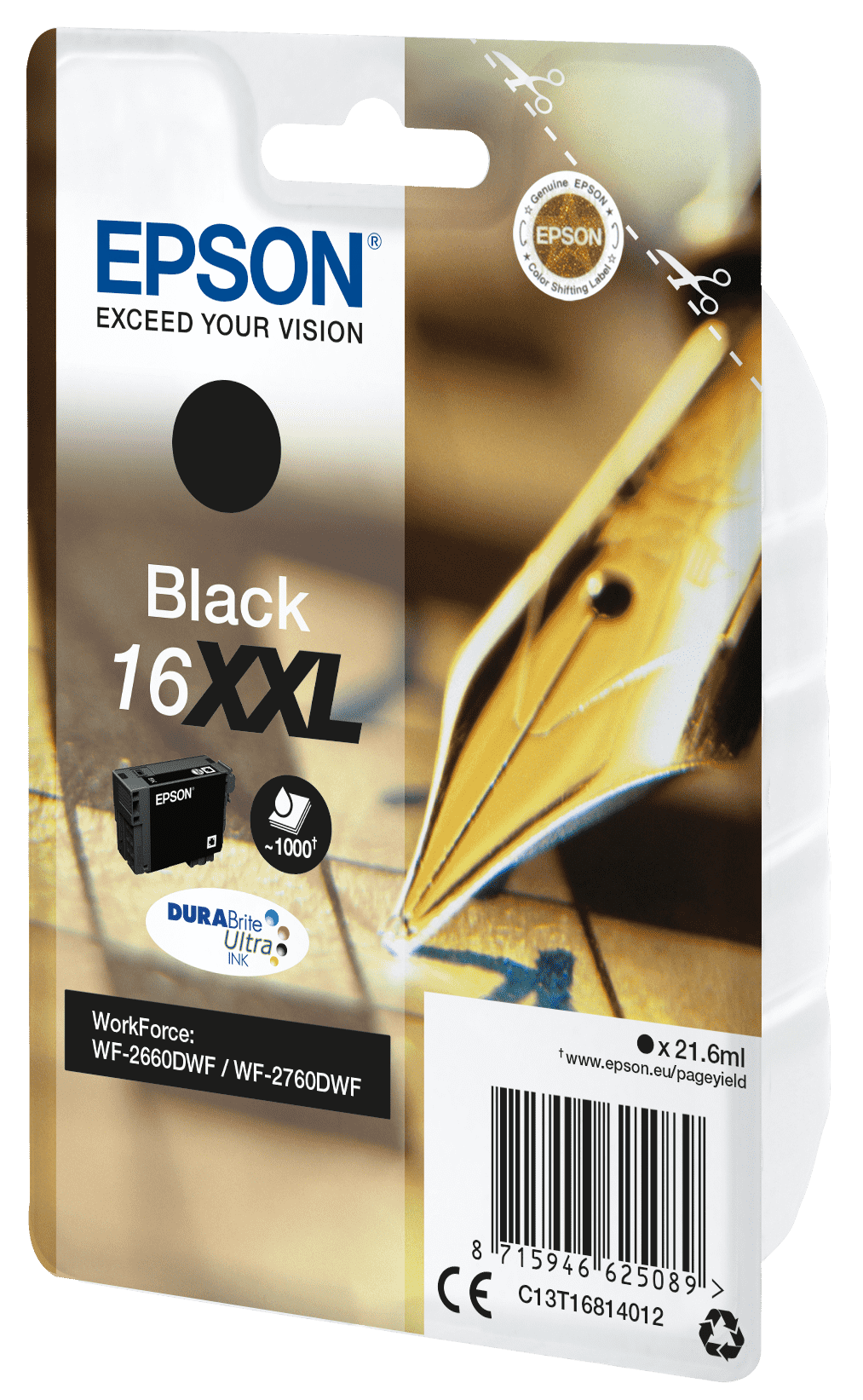 Epson 16 Tinte Füller Single, XXL, schwarz