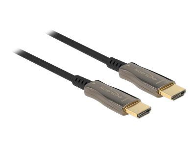 Delock High Speed - HDMI-Kabel - HDMI männlich zu HDMI männlich - 25 m - Glasfaser - Schwarz - Active Optical Cable (AOC)