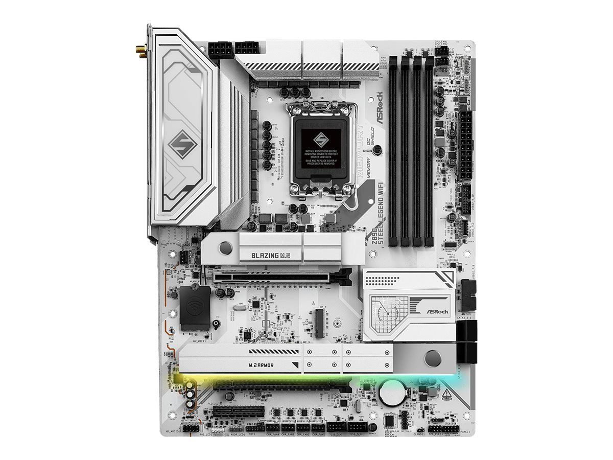 ASRock Z890 STEEL LEGENd WiFi - Motherboard - ATX - LGA1851-Sockel - Z890 Chipsatz - USB4, USB-C 3.2 Gen 2x2, USB 3.2 Gen 2, USB 3.2 Gen 1 - 2.5 Gigabit LAN, Wi-Fi 7, Bluetooth - Onboard-Grafik (CPU erforderlich)