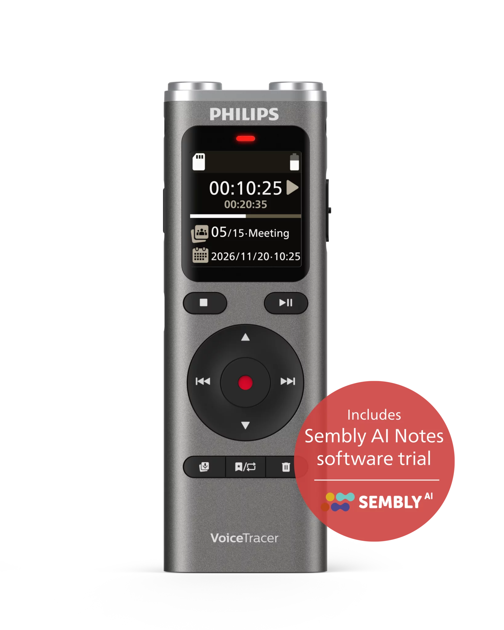 Philips VoiceTracer DVT2075 inkl. Sembly AI Notes
