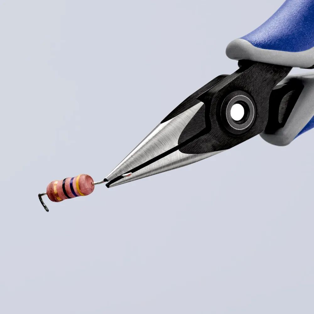KNIPEX Präzisions-Elektronik-Greifzange mit Mehrkomponenten-Hüllen brüniert 130 mm