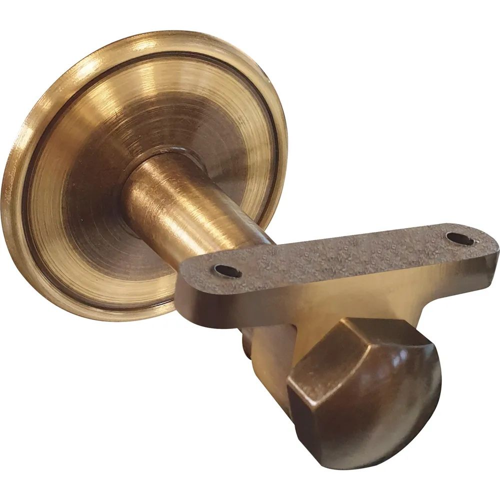 Schösswender Handlaufträger mit Winkel, Rosetten ø 70 mm, Wandabstand 65 mm,Messing patiniert