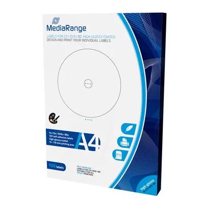 Media Range MediaRange selbstklebende Etiketten für CD/DVD/BD 1x100