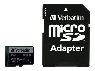 Verbatim PRO - Flash-Speicherkarte (microSDXC-an-SD-Adapter inbegriffen)