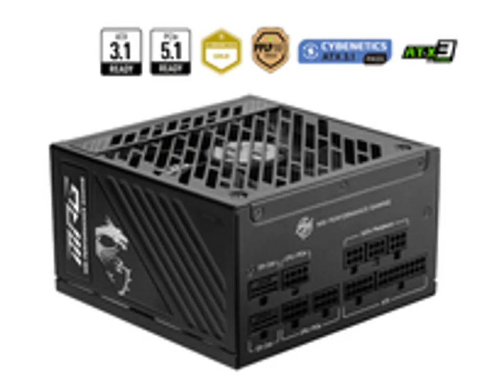 MSI MPG A1250GS 1250 Watt ATX 3.1 PCIr 5.1 80+ Gold Netzteil 135mm Lüfter