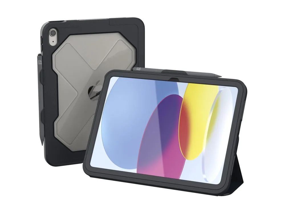 ZAGG Rugged Messenger - Schutzhülle für Tablet - widerstandsfähig - Polycarbonat - holzkohlefarben - für Apple 10.9-inch iPad (10. Generation)