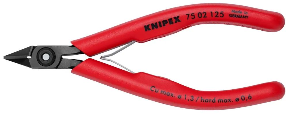 KNIPEX Elektronik-Seitenschneider mit Kunststoff-Hüllen brüniert 125 mm