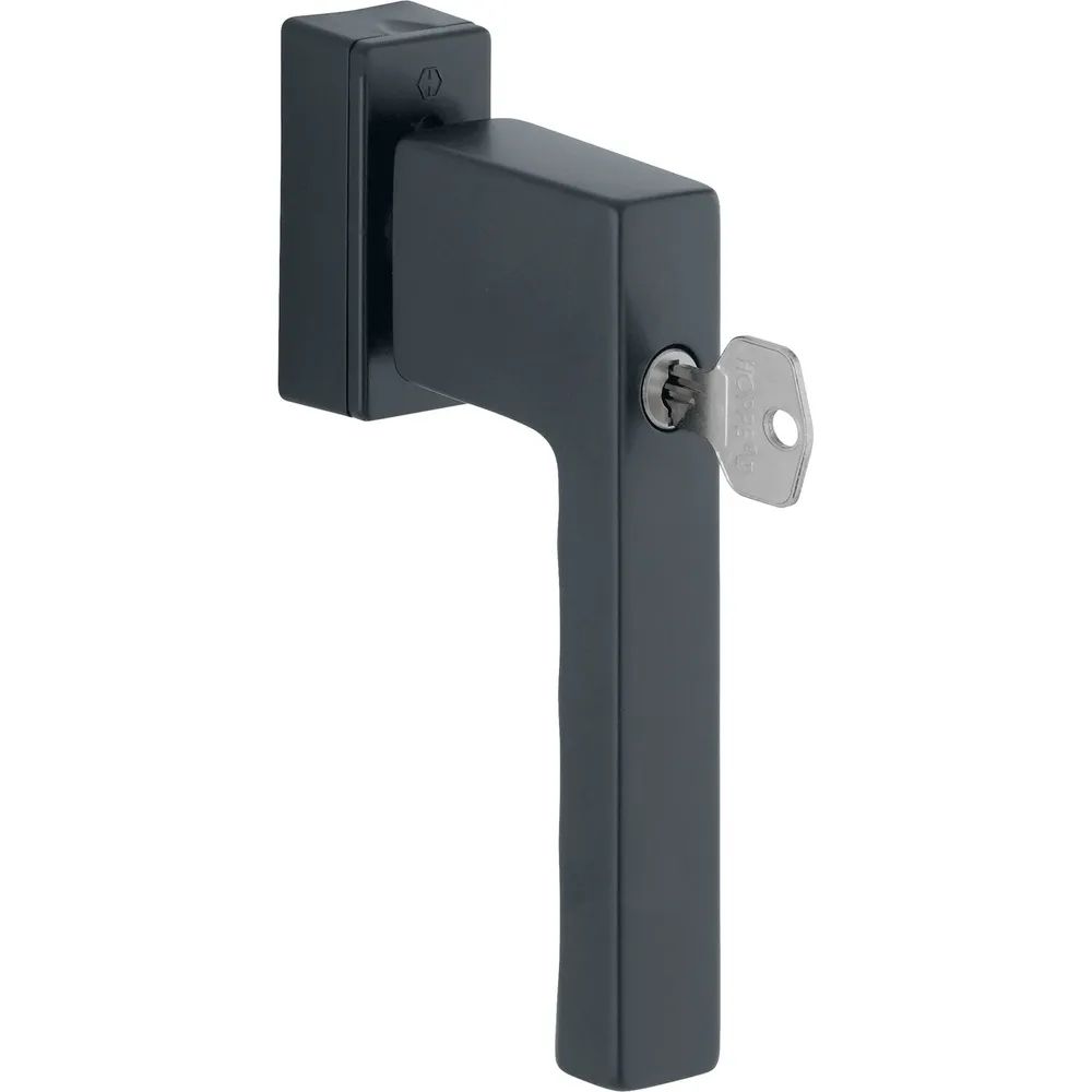 HOPPE Fenstergriff TOULON Sperrzylinder, VK 32-42 mm, Aluminium schwarz matt