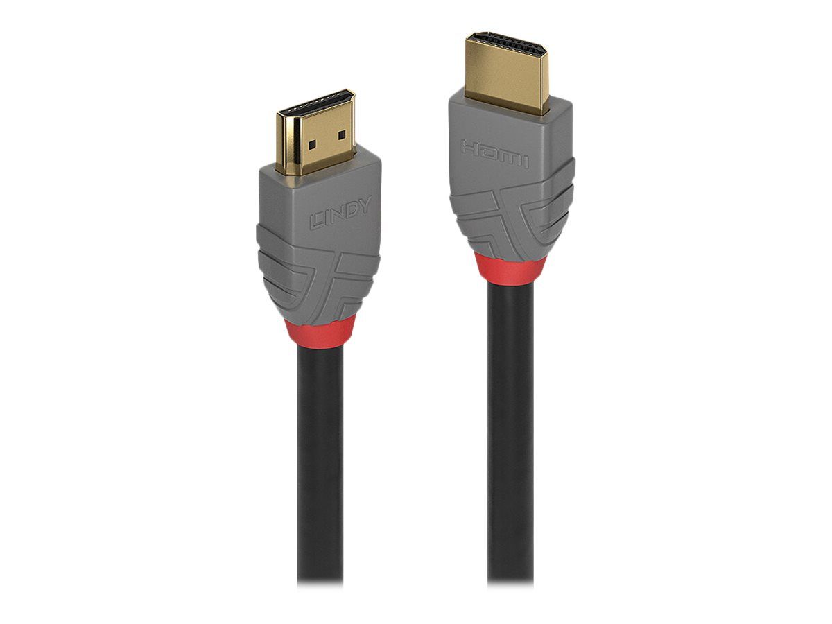 Lindy Anthra Line - Ultra High Speed - HDMI-Kabel mit Ethernet - HDMI männlich zu HDMI männlich - 50 cm - Dreifachisolierung - Schwarz - rund, Dolby DTS-HD Master Audio-Unterstützung, Dolby TrueHD-Unterstützung, unterstützt 8K 120 Hz (7680 x 4320)