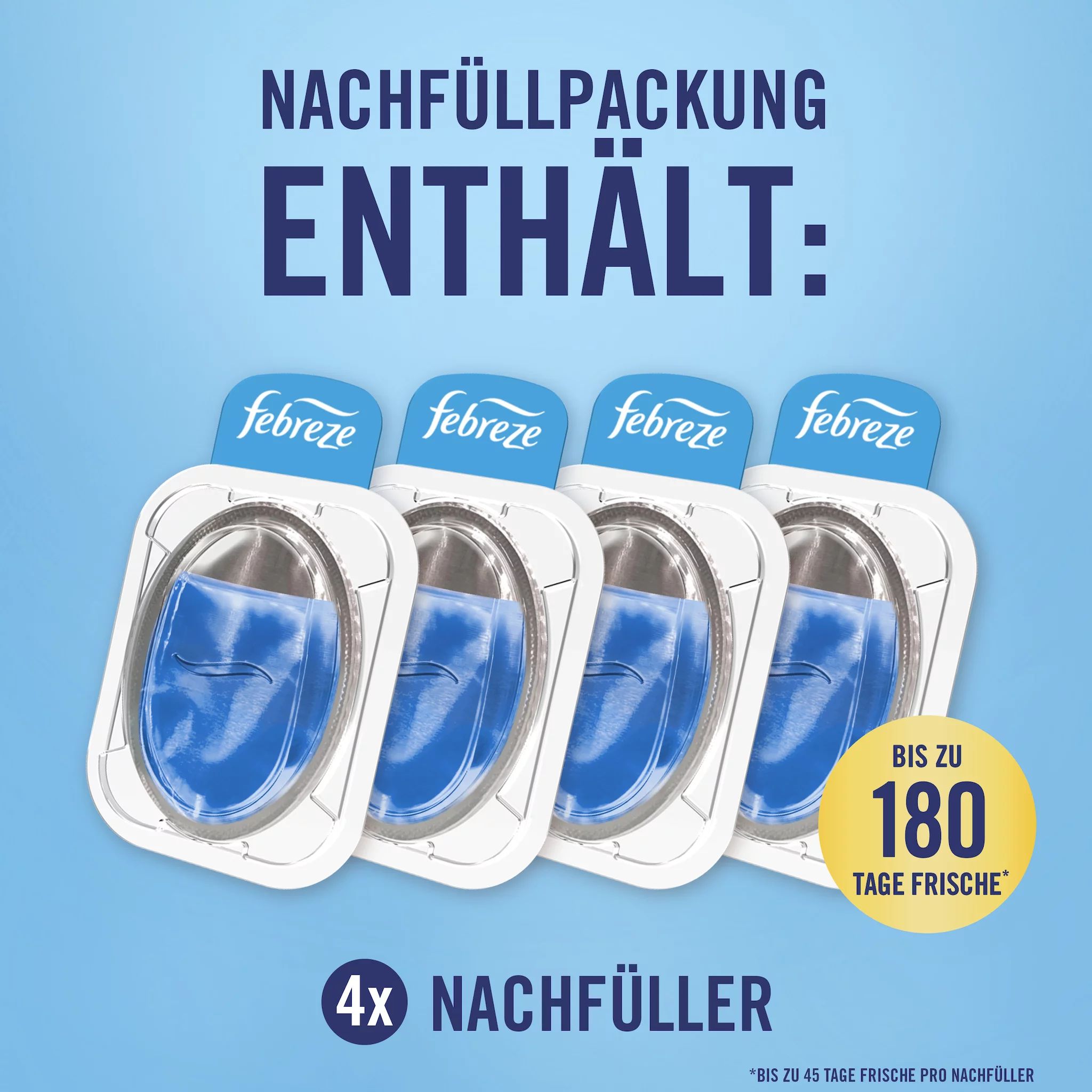 Febreze Mülleimererfrischer Nachfüller 4er Reine Frische = 19,52ml