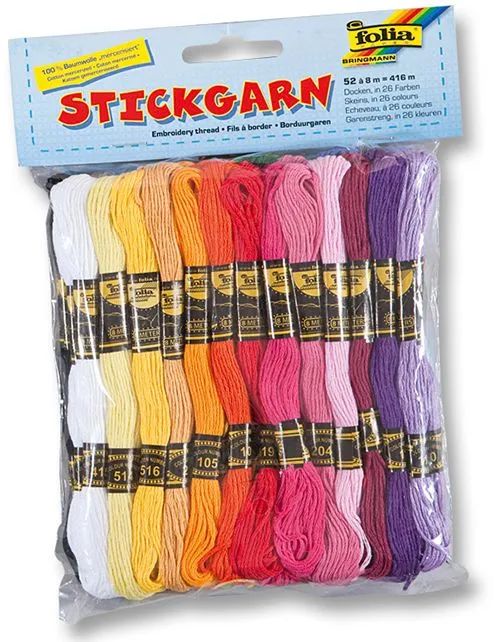 PBS Deutschland Süd GmbH & Co.KG Bastelset Stickgarn, 52x8m, 52 Stüc
