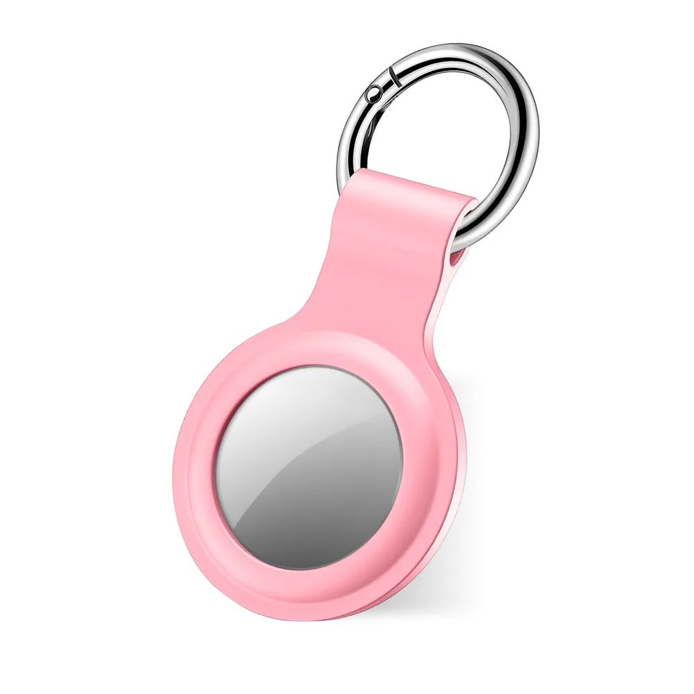 SBS AirTag-Hülle aus Silikon mit Schlüsselanhänger, pink