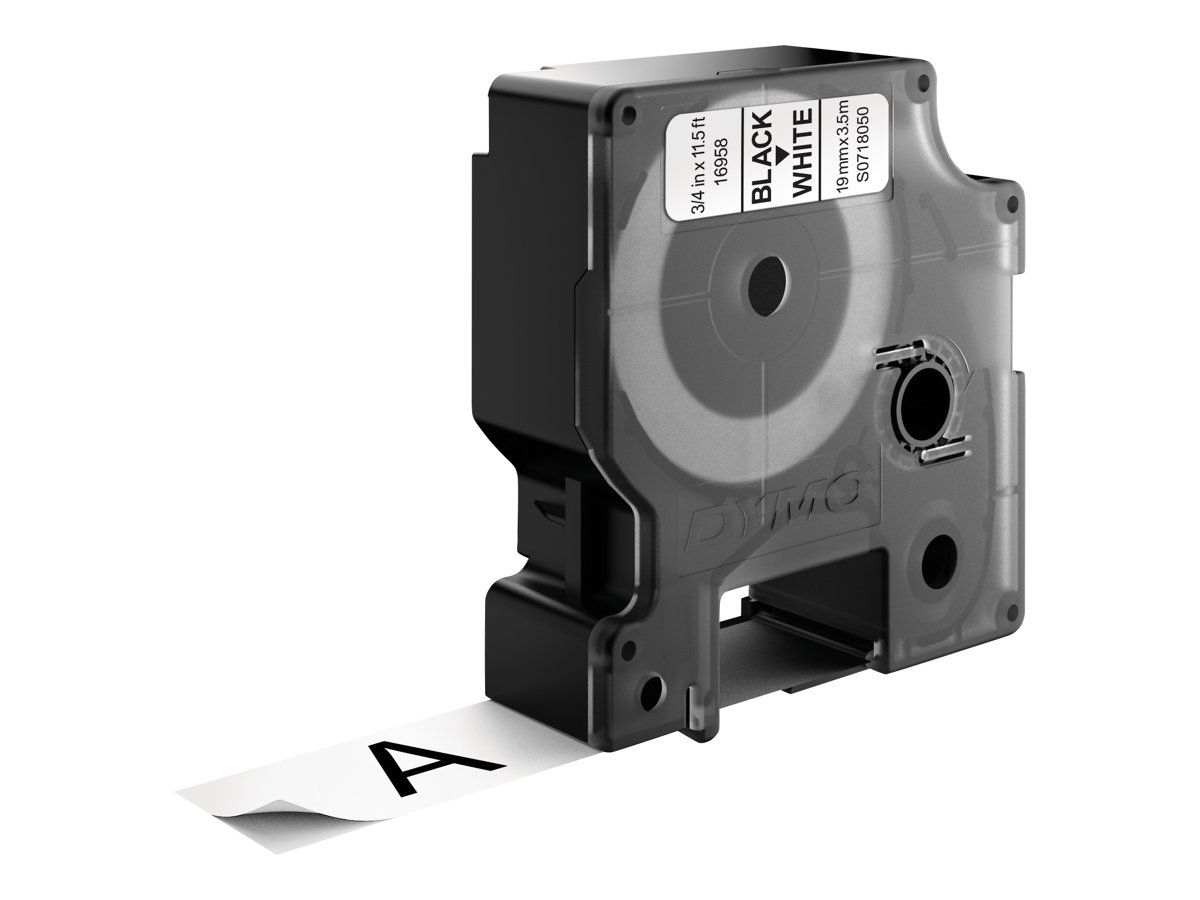 Dymo D1 - Nylon - permanenter Klebstoff - Schwarz auf Weiß - Roll (1.9 cm x 3.5 m)