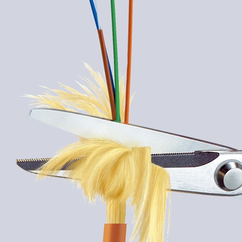KNIPEX Schere für Fasern aus KEVLAR® mit Kunststoff umspritzt verchromt 160 mm